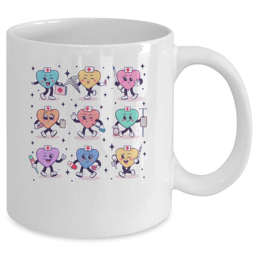 Cute Nurse Conversation Hearts Valentines Day Women Men Mug | siriusteestore
