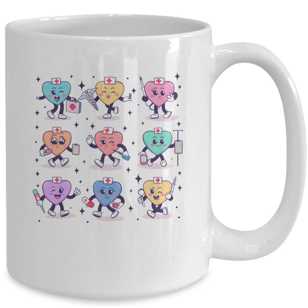 Cute Nurse Conversation Hearts Valentines Day Women Men Mug | siriusteestore