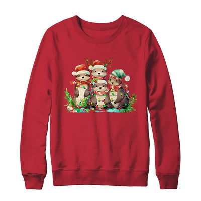 Cute Otter Christmas Funny Xmas Lights Animals Lover Shirt & Sweatshirt | siriusteestore