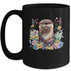 Cute Otter Face Floral Watercolor Painting Sea Otter Lover Mug | siriusteestore