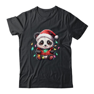 Cute Panda Santa Christmas Light Christmas Panda Women Kids Shirt & Sweatshirt | siriusteestore
