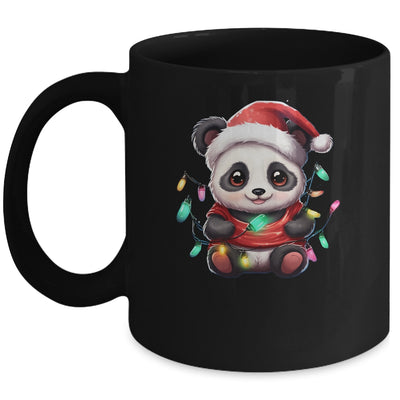 Cute Panda Santa Christmas Light Christmas Panda Women Kids Mug | siriusteestore