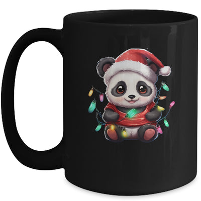 Cute Panda Santa Christmas Light Christmas Panda Women Kids Mug | siriusteestore