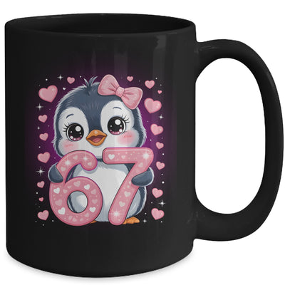 Cute Penguin 67 Six Seven Valentine Heart Lovers 6 7 Meme Mug | siriusteestore