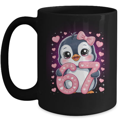 Cute Penguin 67 Six Seven Valentine Heart Lovers 6 7 Meme Mug | siriusteestore