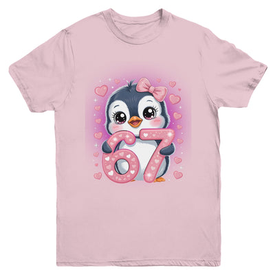 Cute Penguin 67 Six Seven Valentine Heart Lovers 6 7 Meme Youth Shirt | siriusteestore