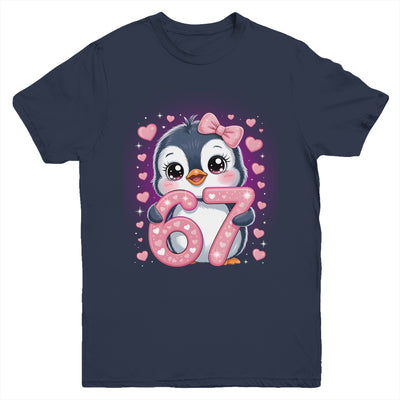Cute Penguin 67 Six Seven Valentine Heart Lovers 6 7 Meme Youth Shirt | siriusteestore