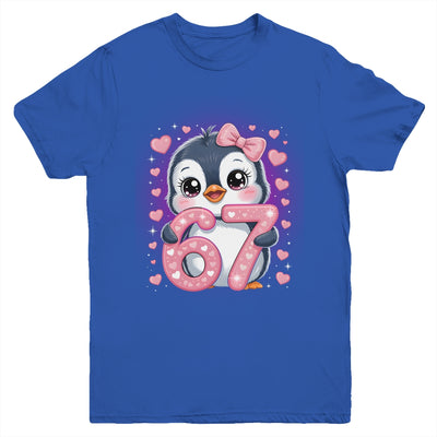 Cute Penguin 67 Six Seven Valentine Heart Lovers 6 7 Meme Youth Shirt | siriusteestore
