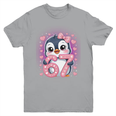 Cute Penguin 67 Six Seven Valentine Heart Lovers 6 7 Meme Youth Shirt | siriusteestore