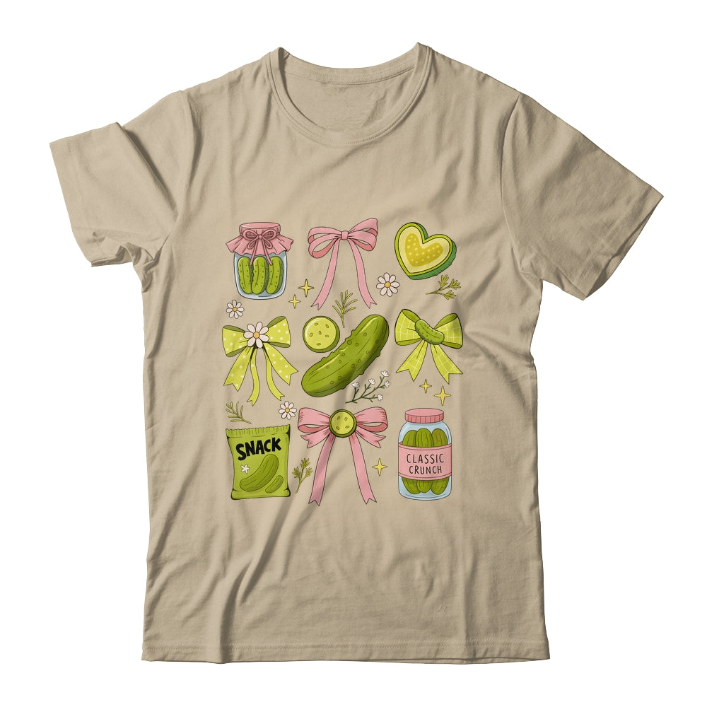 Cute Pickle Bow Funny Snack Pickle Lover Pink Coquette Shirt & Tank Top | siriusteestore