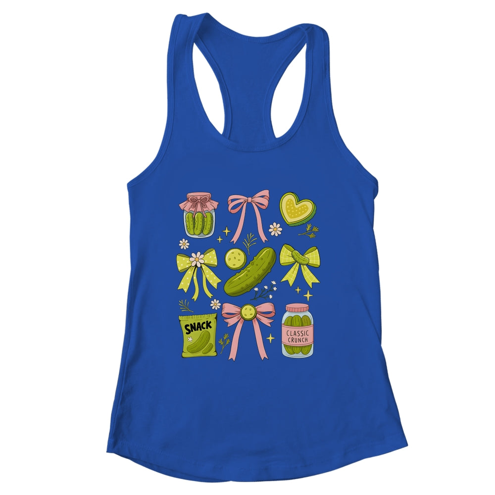 Cute Pickle Bow Funny Snack Pickle Lover Pink Coquette Shirt & Tank Top | siriusteestore
