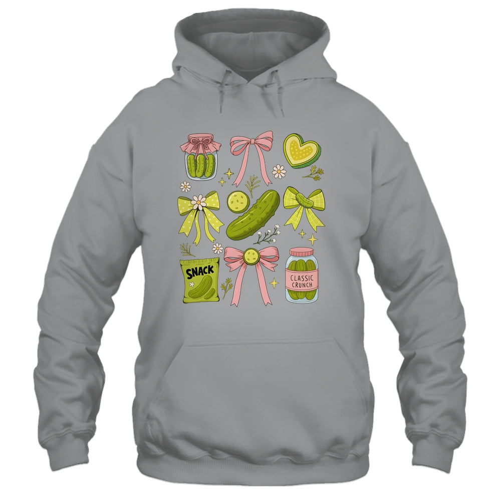 Cute Pickle Bow Funny Snack Pickle Lover Pink Coquette Shirt & Tank Top | siriusteestore