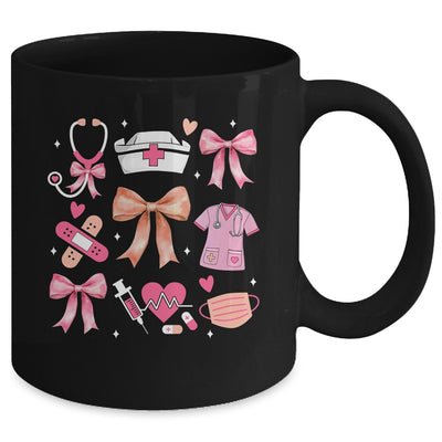Cute Pink Coquette Bow Nurse Life Nursing Design For Women Mug | siriusteestore