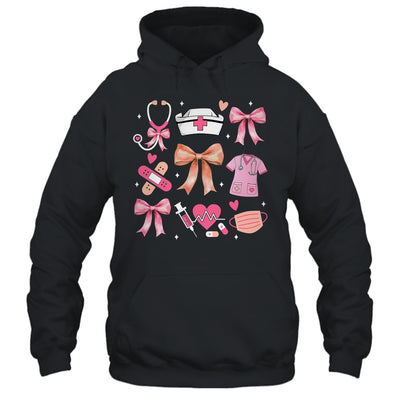 Cute Pink Coquette Bow Nurse Life Nursing Design For Women Shirt & Hoodie | siriusteestore