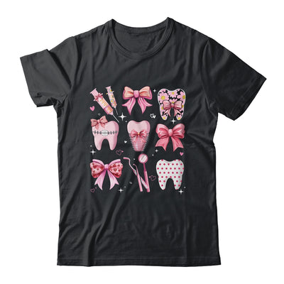 Cute Pink Coquette Bow Teeth Dentist Squad Dental Assistant Shirt & Hoodie | siriusteestore