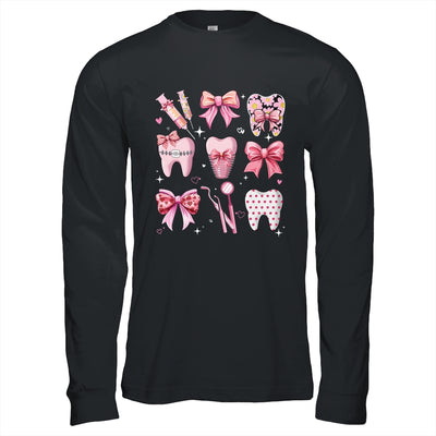 Cute Pink Coquette Bow Teeth Dentist Squad Dental Assistant Shirt & Hoodie | siriusteestore