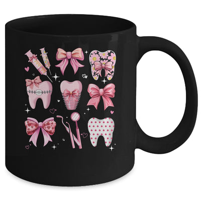 Cute Pink Coquette Bow Teeth Dentist Squad Dental Assistant Mug | siriusteestore
