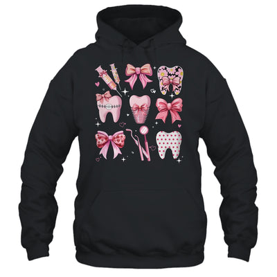 Cute Pink Coquette Bow Teeth Dentist Squad Dental Assistant Shirt & Hoodie | siriusteestore