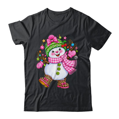 Cute Pink Coquette Snowman Christmas Girly Leopard Women Shirt & Sweatshirt | siriusteestore