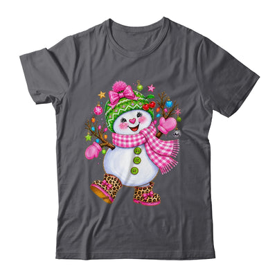 Cute Pink Coquette Snowman Christmas Girly Leopard Women Shirt & Sweatshirt | siriusteestore