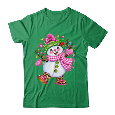 Cute Pink Coquette Snowman Christmas Girly Leopard Women Shirt & Sweatshirt | siriusteestore