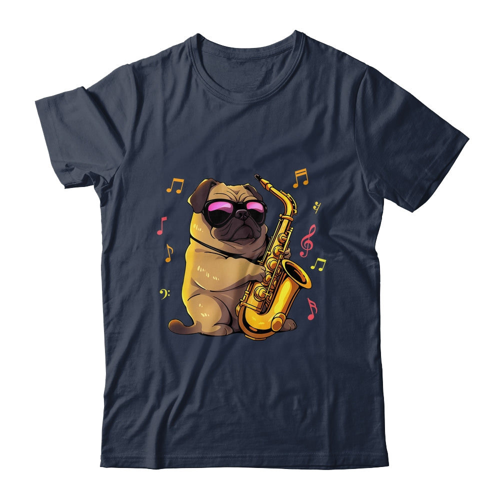 Cute Pug Saxophone Design For Men Women Band Sax Player Shirt & Hoodie | siriusteestore