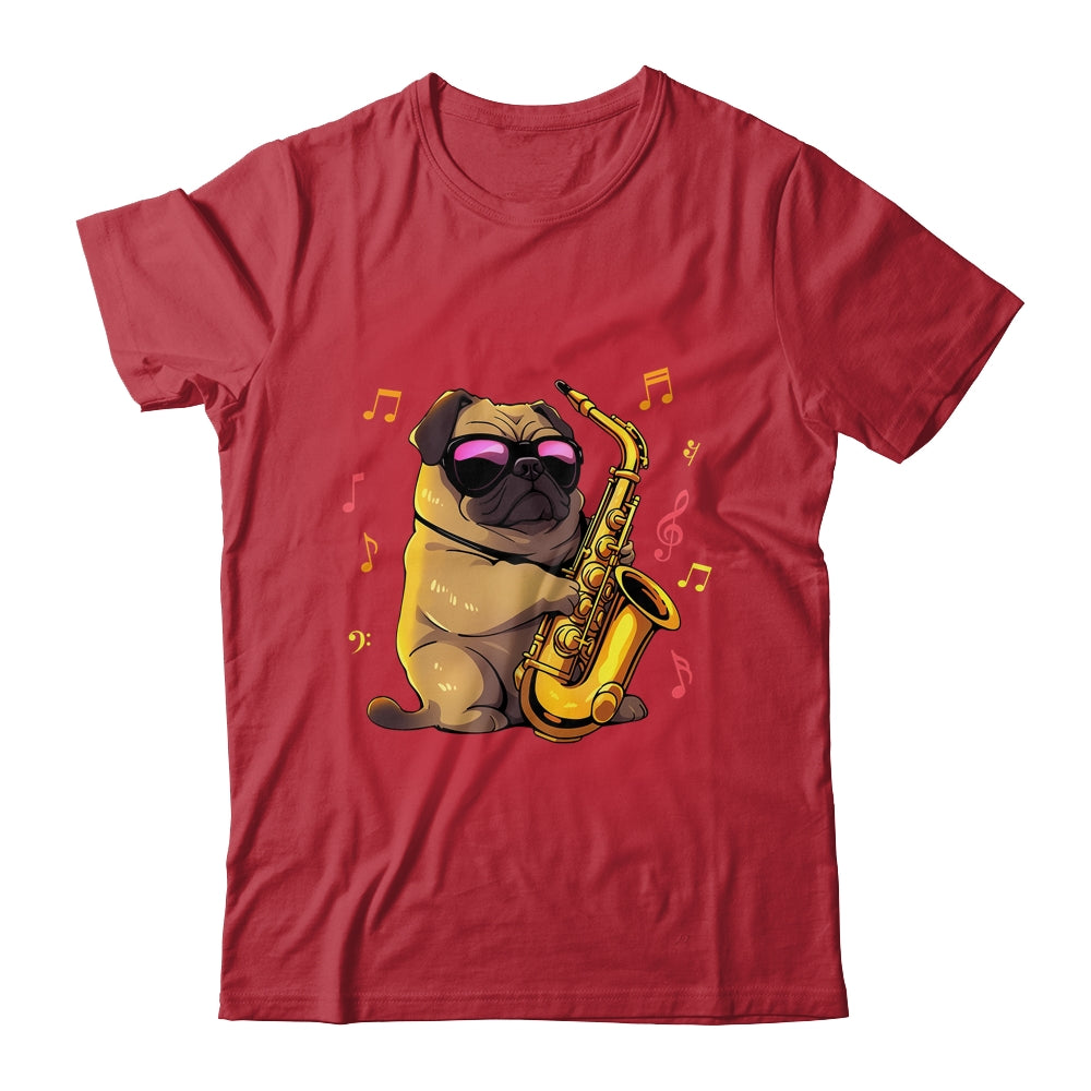 Cute Pug Saxophone Design For Men Women Band Sax Player Shirt & Hoodie | siriusteestore
