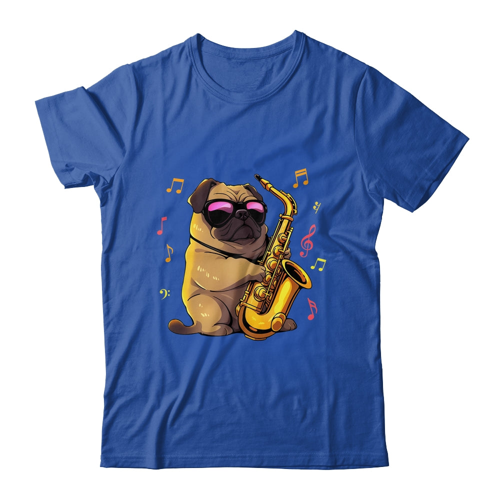 Cute Pug Saxophone Design For Men Women Band Sax Player Shirt & Hoodie | siriusteestore