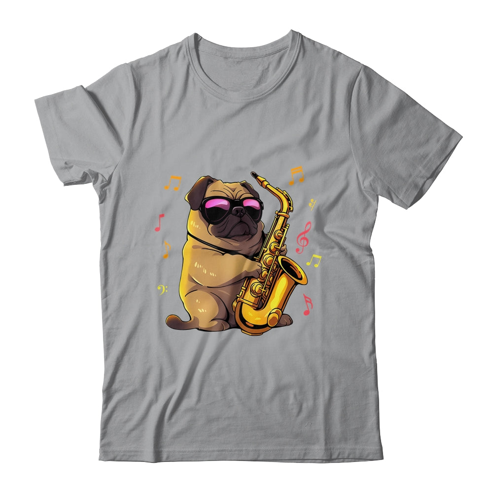 Cute Pug Saxophone Design For Men Women Band Sax Player Shirt & Hoodie | siriusteestore