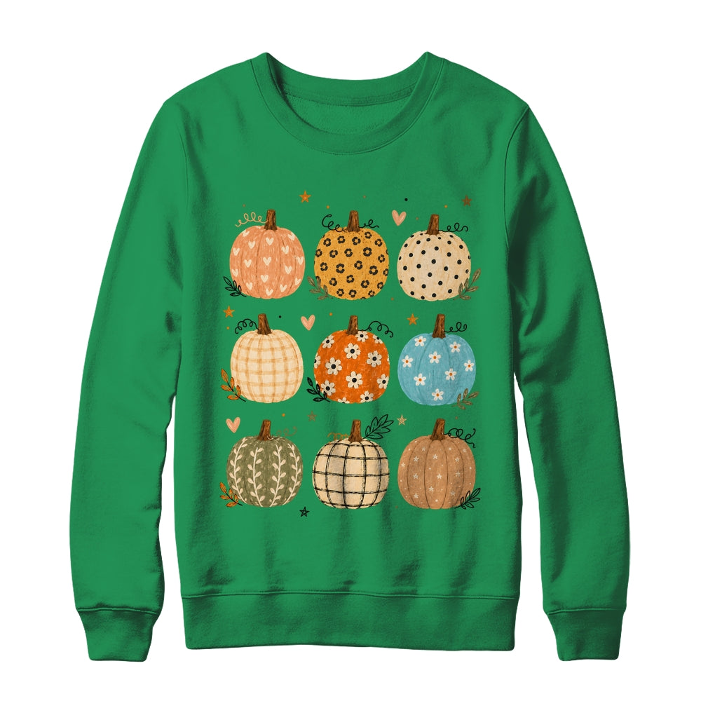 Cute Pumpkin Preppy Boho Fall Autumn Thanksgiving Coquette Shirt & Sweatshirt | siriusteestore
