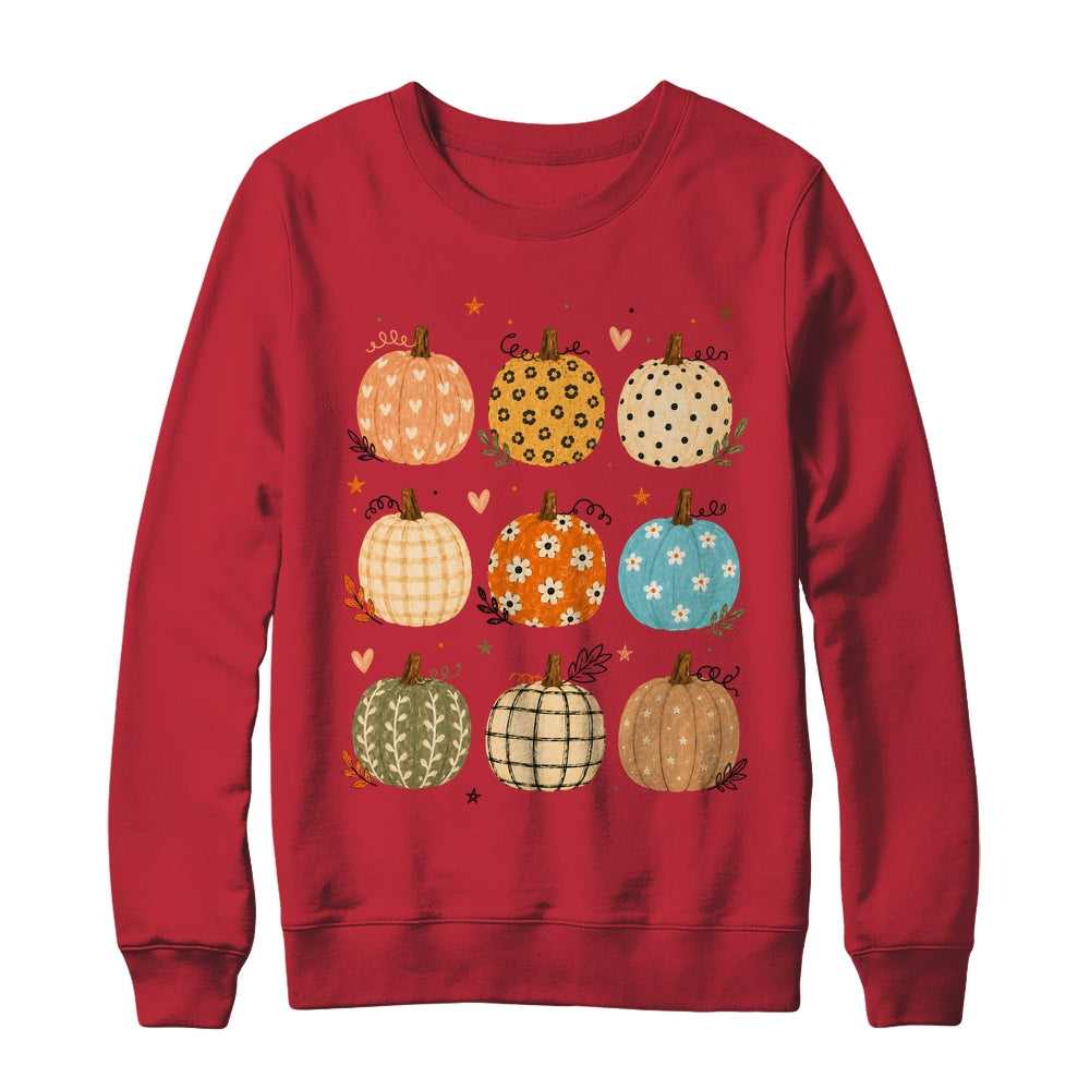 Cute Pumpkin Preppy Boho Fall Autumn Thanksgiving Coquette Shirt & Sweatshirt | siriusteestore