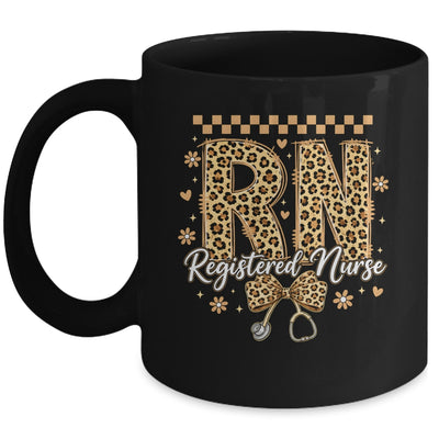 Cute RN Registered Nurse Leopard Nursing Coquette Women Mug | siriusteestore