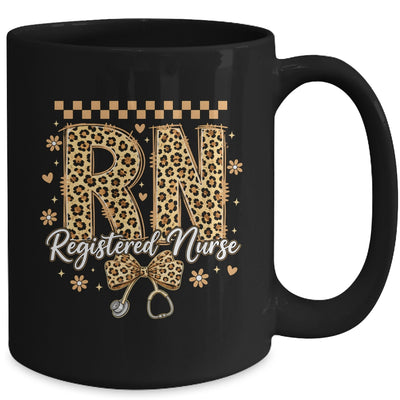 Cute RN Registered Nurse Leopard Nursing Coquette Women Mug | siriusteestore