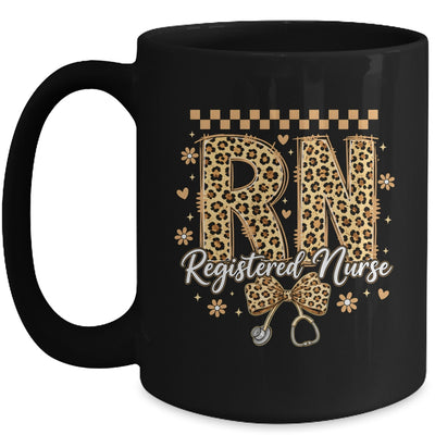 Cute RN Registered Nurse Leopard Nursing Coquette Women Mug | siriusteestore