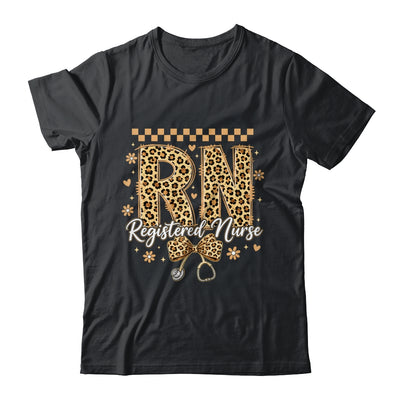 Cute RN Registered Nurse Leopard Nursing Coquette Women Shirt & Hoodie | siriusteestore