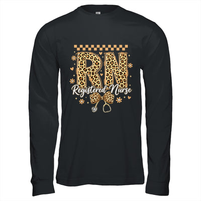 Cute RN Registered Nurse Leopard Nursing Coquette Women Shirt & Hoodie | siriusteestore