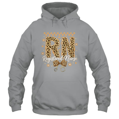 Cute RN Registered Nurse Leopard Nursing Coquette Women Shirt & Hoodie | siriusteestore