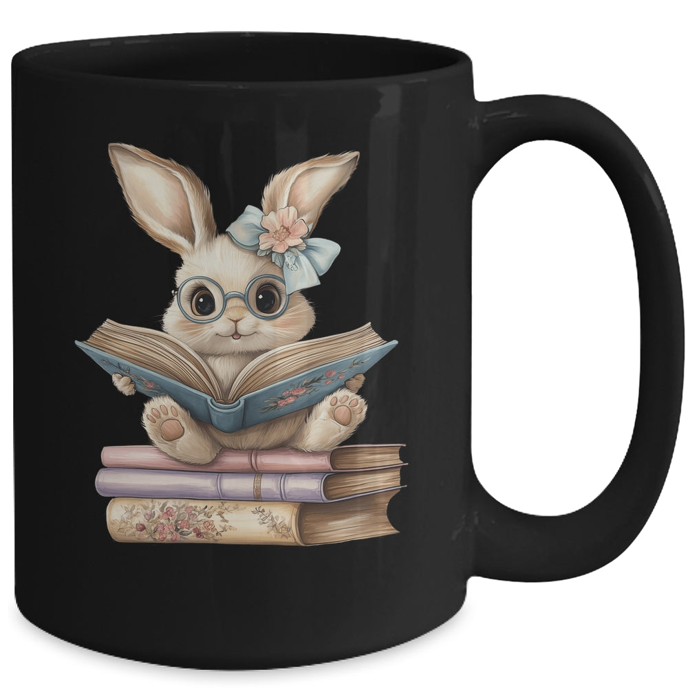 Cute Reading Bunny Easter Books Reader Teacher Girls Women Mug | siriusteestore