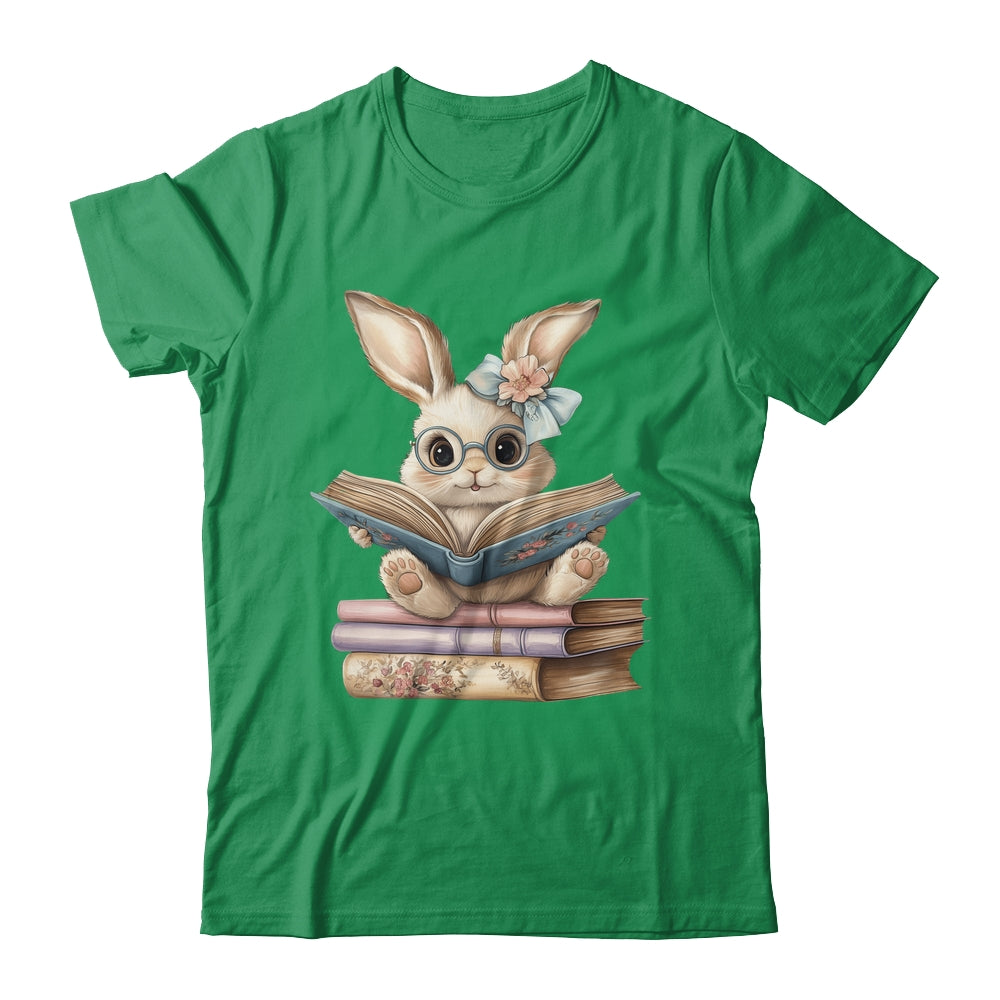 Cute Reading Bunny Easter Books Reader Teacher Girls Women Shirt & Hoodie | siriusteestore