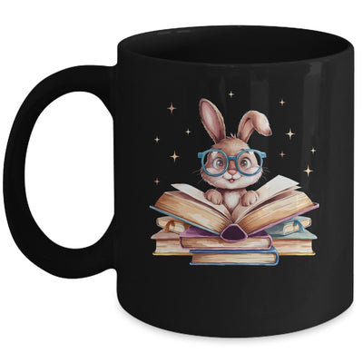 Cute Reading Bunny Glasses Books Bookworm Reader Teacher Mug | siriusteestore