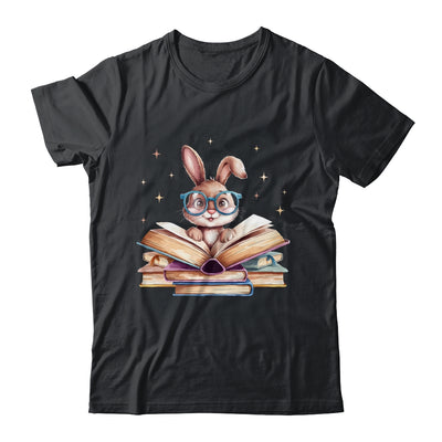 Cute Reading Bunny Glasses Books Bookworm Reader Teacher Shirt & Tank Top | siriusteestore