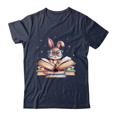 Cute Reading Bunny Glasses Books Bookworm Reader Teacher Shirt & Tank Top | siriusteestore