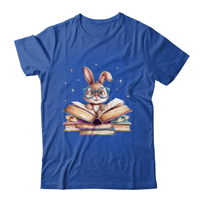 Cute Reading Bunny Glasses Books Bookworm Reader Teacher Shirt & Tank Top | siriusteestore