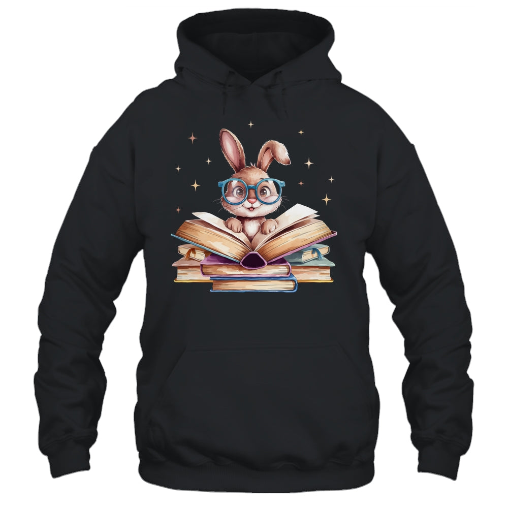 Cute Reading Bunny Glasses Books Bookworm Reader Teacher Shirt & Tank Top | siriusteestore