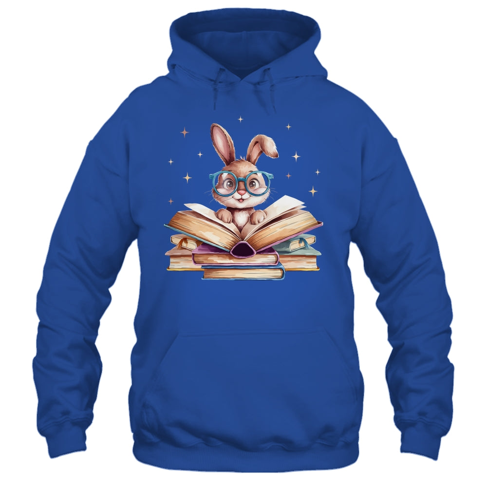 Cute Reading Bunny Glasses Books Bookworm Reader Teacher Shirt & Tank Top | siriusteestore