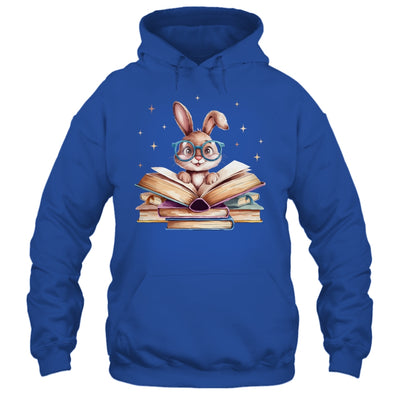 Cute Reading Bunny Glasses Books Bookworm Reader Teacher Shirt & Tank Top | siriusteestore