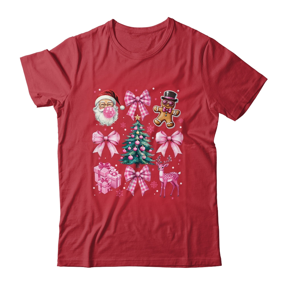 Cute Retro Coquette Bow Pink Christmas Tree Women Kids Girls Shirt & Sweatshirt | siriusteestore