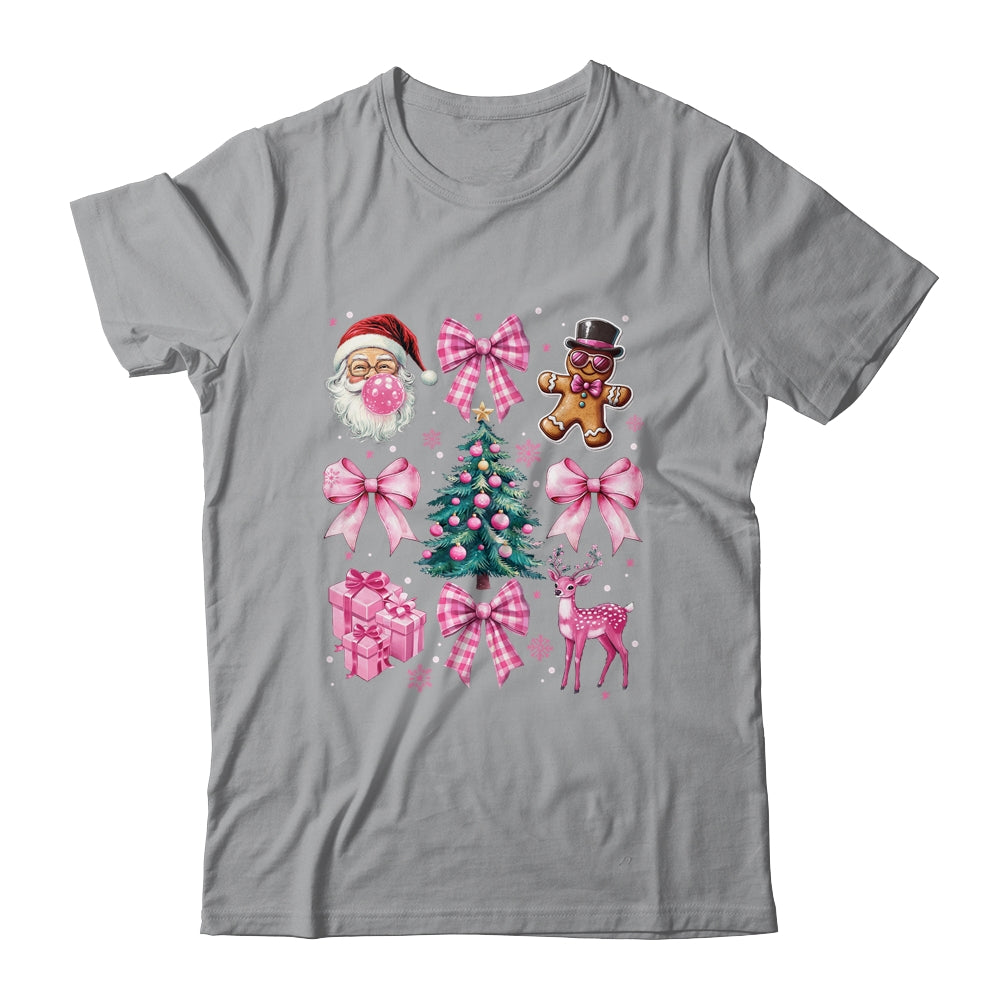 Cute Retro Coquette Bow Pink Christmas Tree Women Kids Girls Shirt & Sweatshirt | siriusteestore