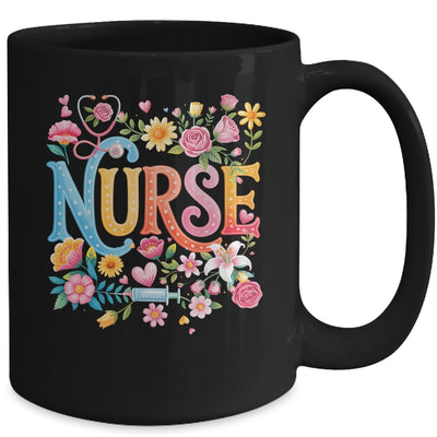 Cute Retro Groovy Nurse Flower Nursing Women Mug | siriusteestore