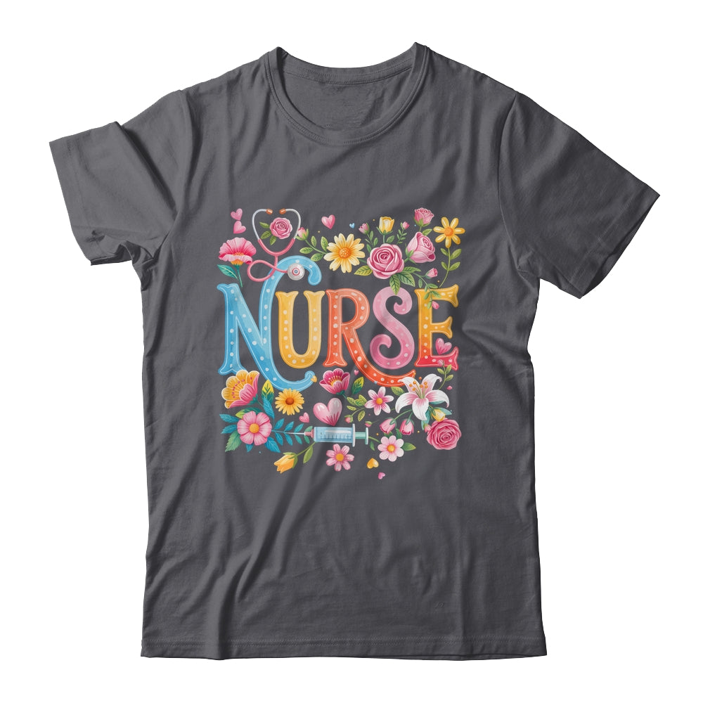 Cute Retro Groovy Nurse Flower Nursing Women Shirt & Tank Top | siriusteestore